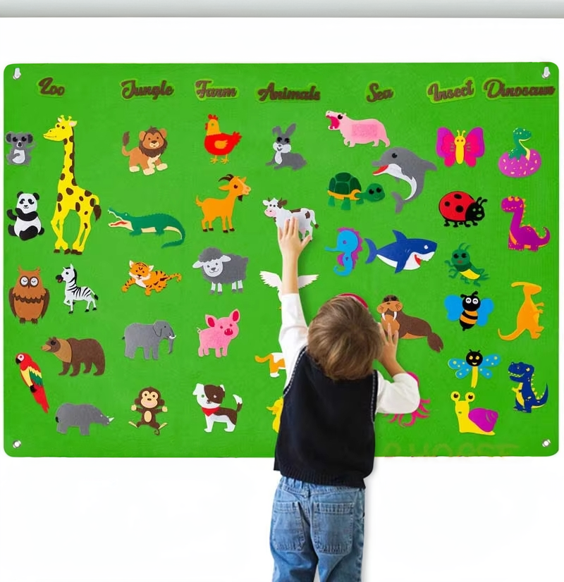 Felt Board Stories Set Montessori Ocean Farm Insect Animal Family Interactive Preschool Early Learning Toddlers Toys for Child