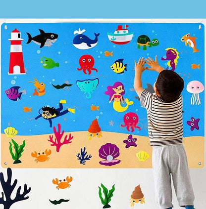 Felt Board Stories Set Montessori Ocean Farm Insect Animal Family Interactive Preschool Early Learning Toddlers Toys for Child