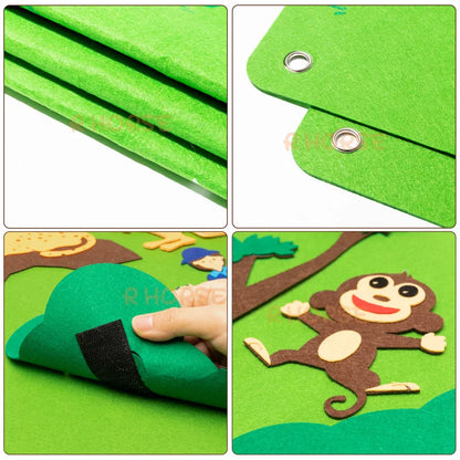 Felt Board Stories Set Montessori Ocean Farm Insect Animal Family Interactive Preschool Early Learning Toddlers Toys for Child